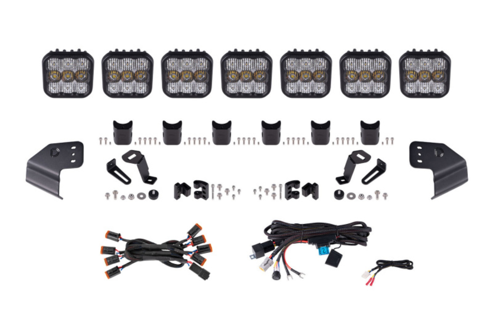 Picture of Diode Dynamics Bronco SS5 Pro CrossLink Windshield - White Combo Lightbar Kit