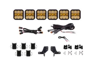 Picture of Diode Dynamics Bronco SS5 6-Pod CrossLink Grille Lightbar Kit Sport - Yellow Combo