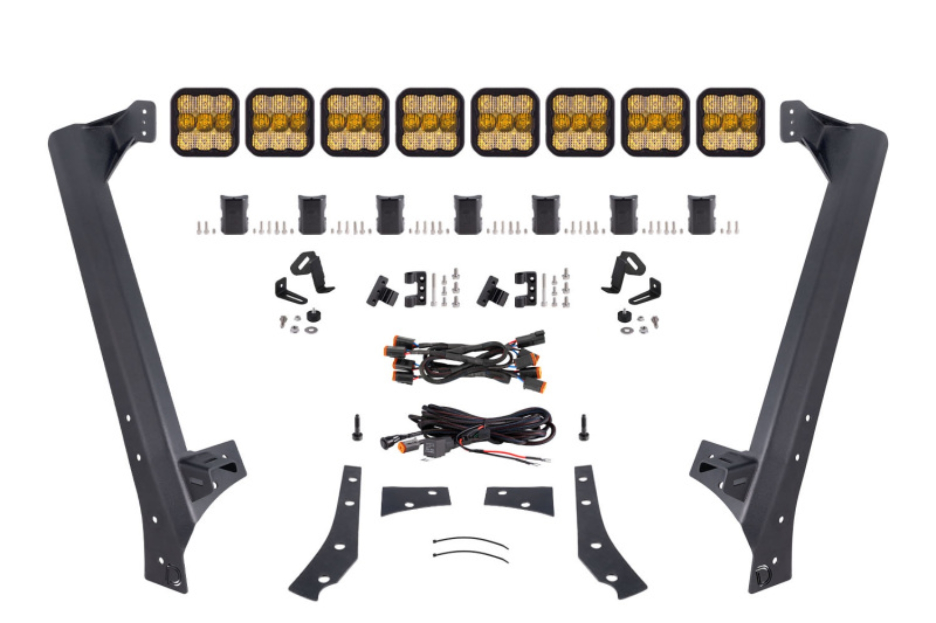 Picture of Diode Dynamics Jeep JK SS5 Sport CrossLink Windshield - Yellow Combo Lightbar Kit