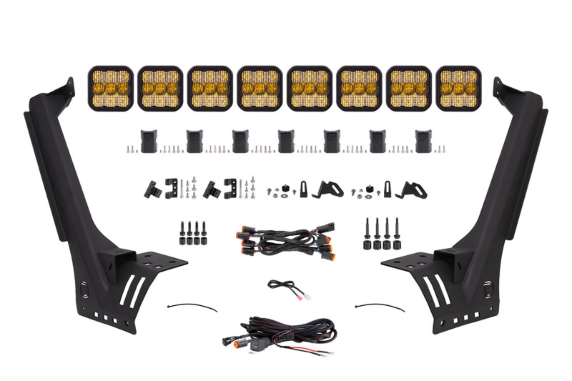 Picture of Diode Dynamics Jeep JL SS5 Sport CrossLink Windshield - Yellow Combo Lightbar Kit