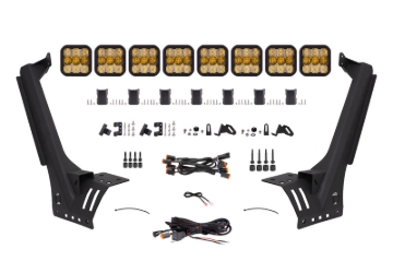 Picture of Diode Dynamics Jeep JL SS5 Sport CrossLink Windshield - Yellow Combo Lightbar Kit