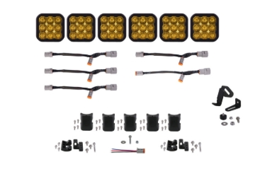 Picture of Diode Dynamics SS5 Pro Universal CrossLink 6-Pod Lightbar - Yellow Driving