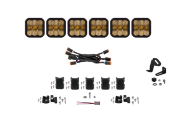 Picture of Diode Dynamics SS5 Pro Universal CrossLink 6-Pod Lightbar - Yellow Combo
