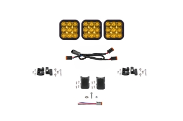Picture of Diode Dynamics SS5 Pro Universal CrossLink 3-Pod Lightbar - Yellow Driving