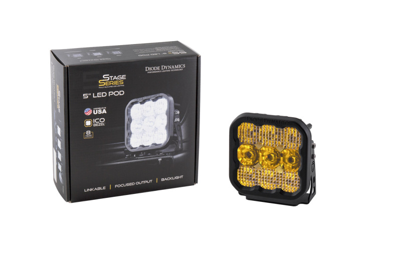 Picture of Diode Dynamics SS5 LED Pod Sport - Yellow Spot (Single)