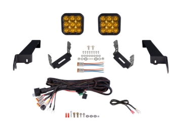 Picture of Diode Dynamics 18-21 Jeep JL Wrangler SS5 Bumper LED Pod Light Kit - Yellow Pro Driving