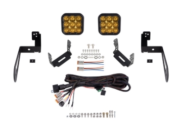 Picture of Diode Dynamics 07-18 Jeep JK Wrangler SS5 Bumper LED Pod Light Kit - Sport Yellow Driving