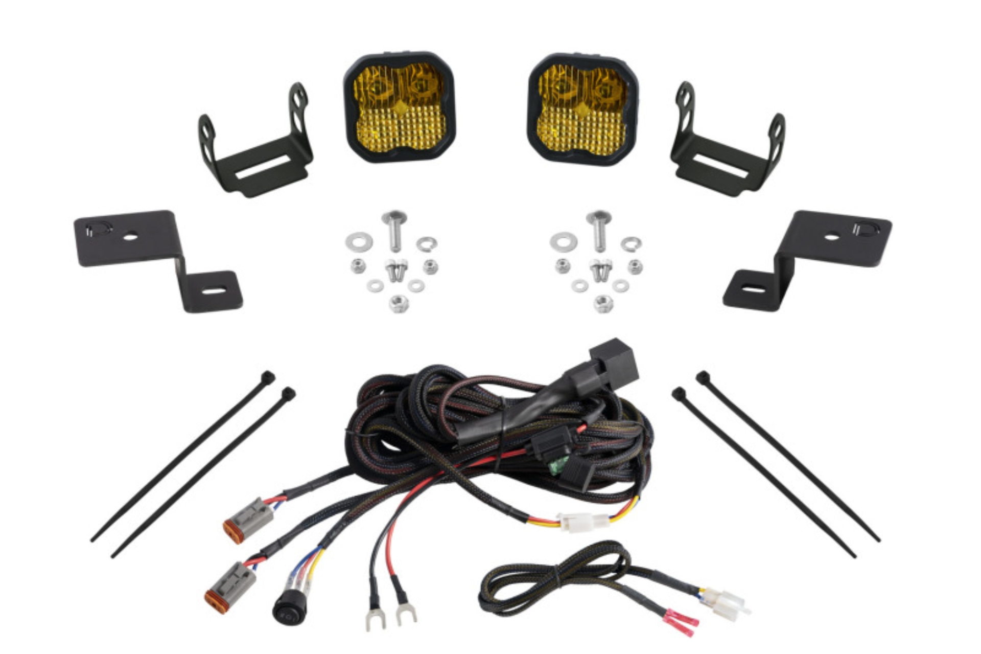 Picture of Diode Dynamics 21-22 Ford F-150 SS3 Stage Series Backlit Ditch Light Kit - Yellow Pro Combo