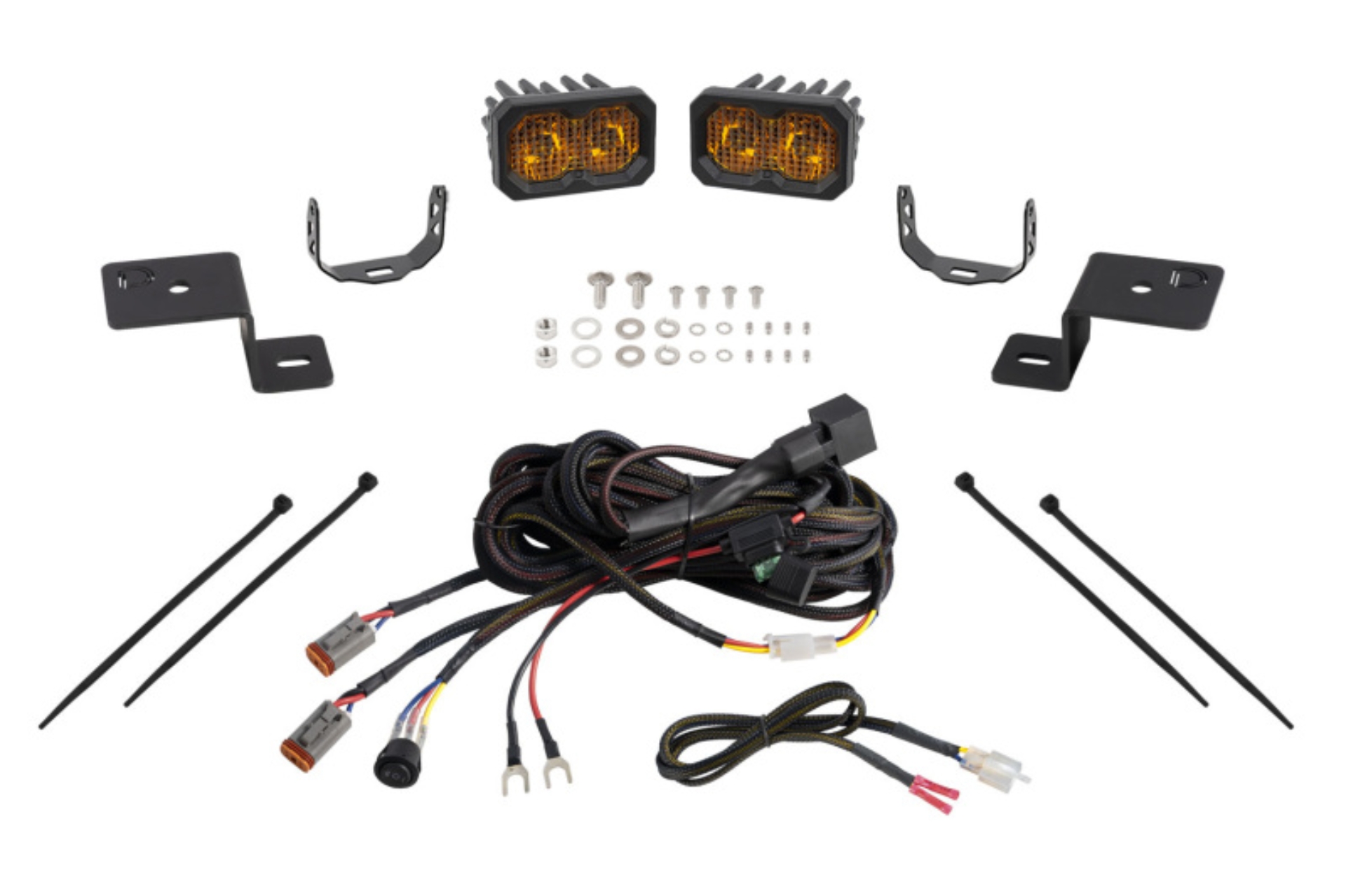 Picture of Diode Dynamics 21-22 Ford F-150 SSC2 Stage Series Backlit Ditch Light Kit - Sport Yellow Combo