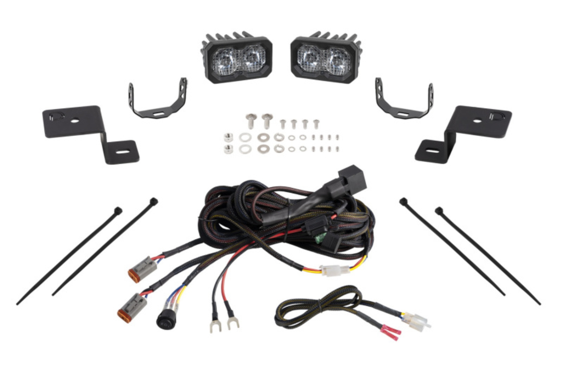 Picture of Diode Dynamics 21-22 Ford F-150 SSC2 Stage Series Backlit Ditch Light Kit - Pro White Combo
