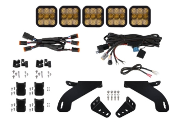 Picture of Diode Dynamics 21-22 Ford F-150 SS5 Grille CrossLink Lightbar Kit- Yellow Pro Combo