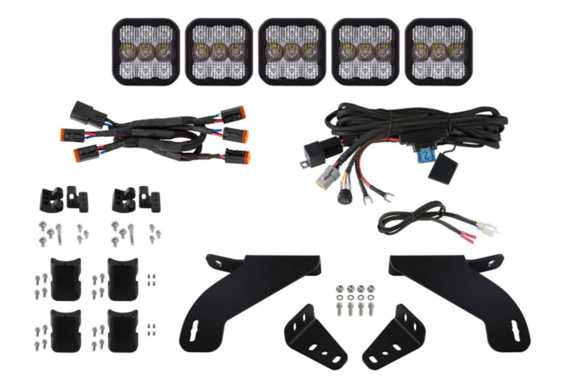 Picture of Diode Dynamics 21-22 Ford F-150 SS5 Grille CrossLink Lightbar Kit- Pro White Combo