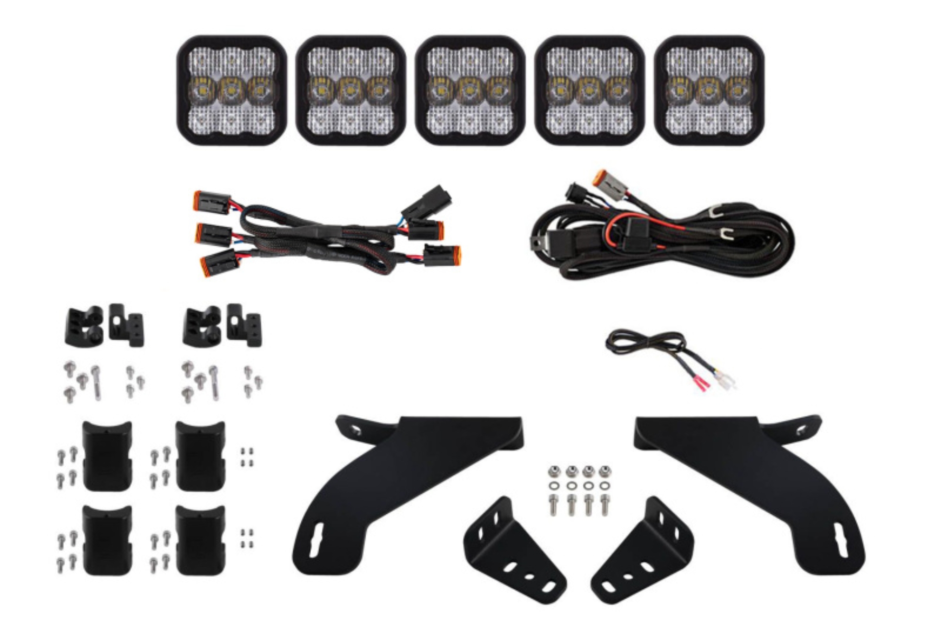 Picture of Diode Dynamics 21-22 Ford F-150 SS5 Grille CrossLink Lightbar Kit - Sport - White Combo