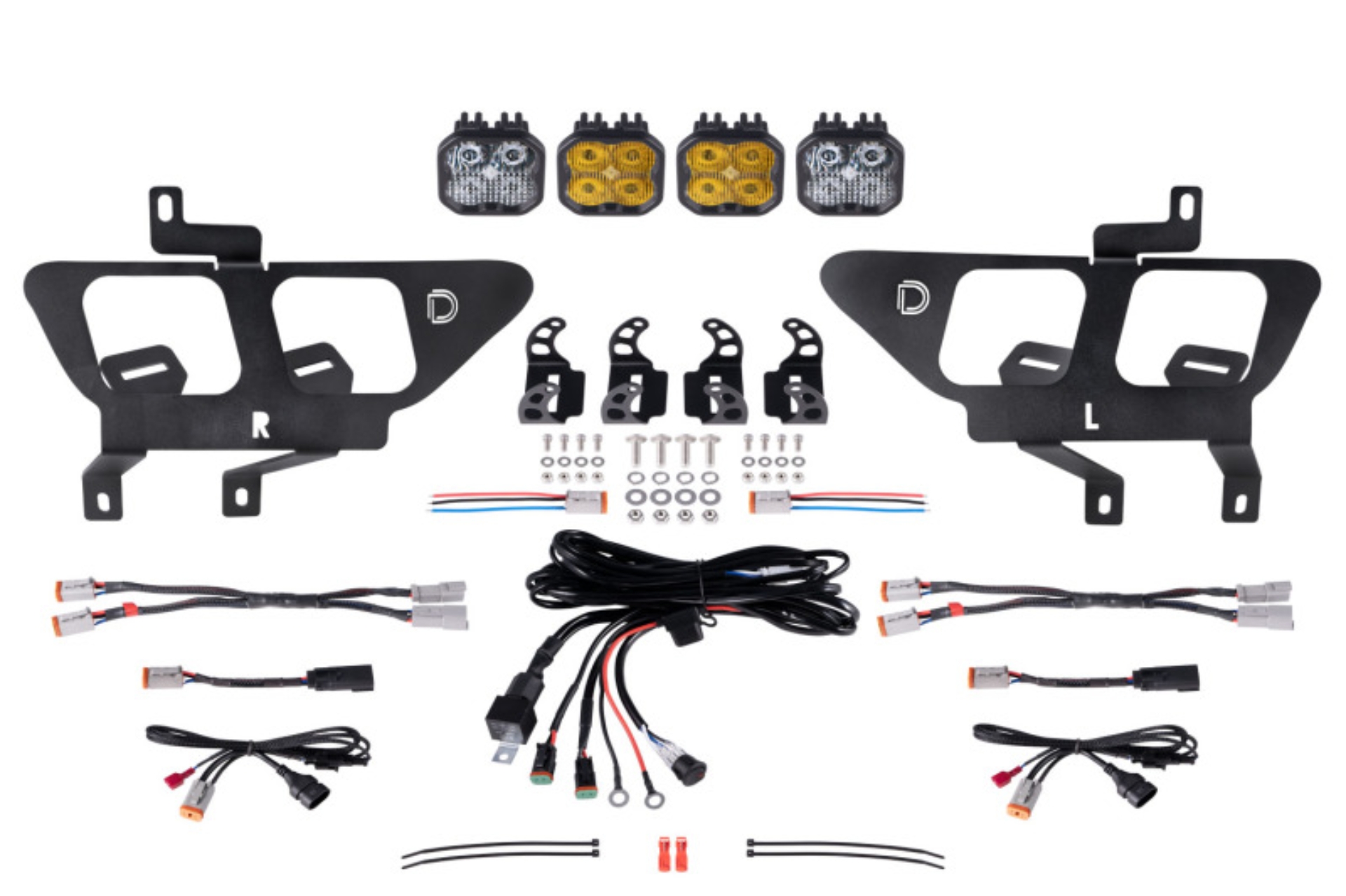Picture of Diode Dynamics 21-22 Ford F-150 SS3 LED Fog Pocket Kit - Yellow Pro