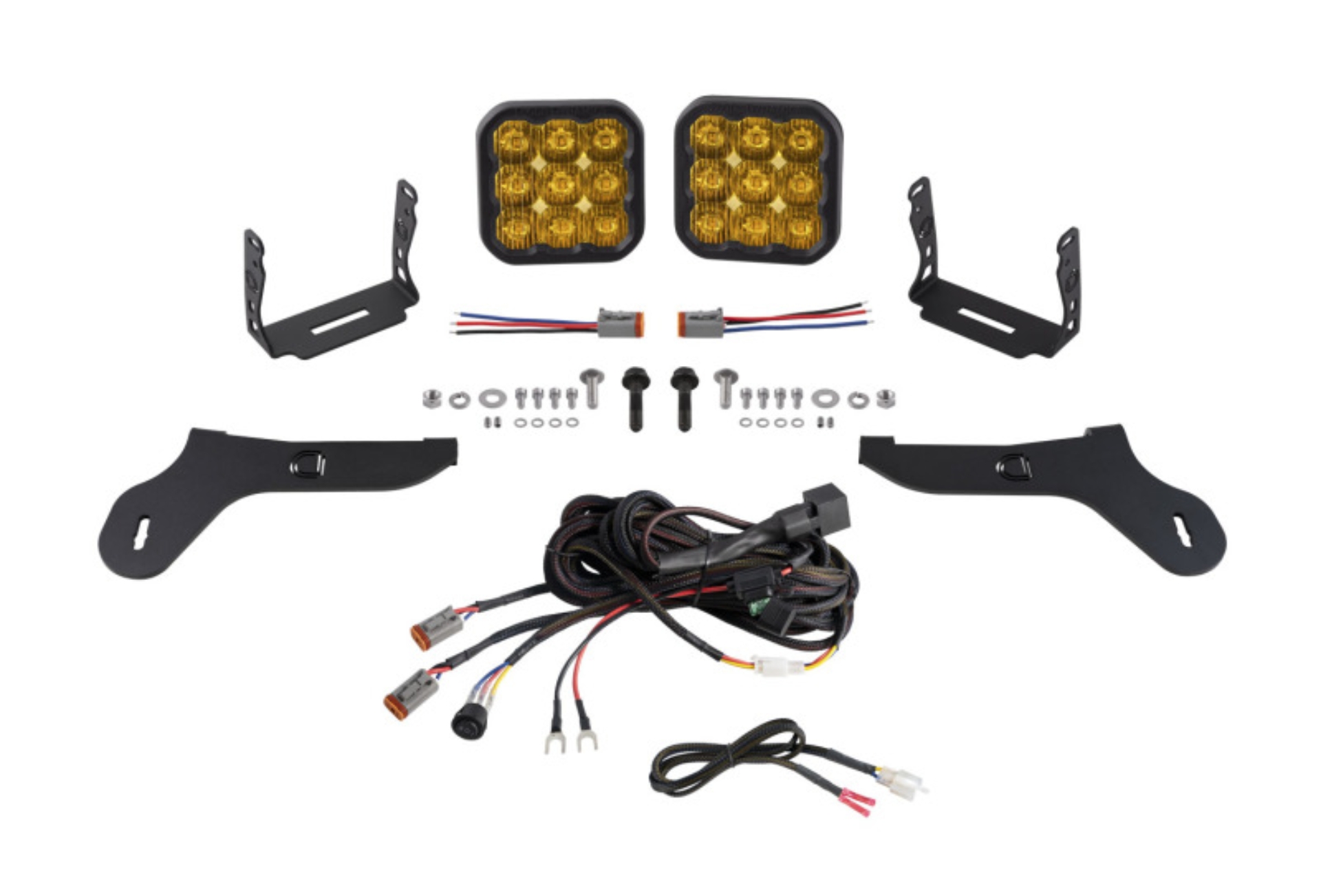 Picture of Diode Dynamics 17-20 Ford Raptor SS5 Bumper LED Pod Light Kit - Sport Yellow Driving