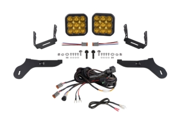 Picture of Diode Dynamics 17-20 Ford Raptor SS5 Bumper LED Pod Light Kit - Sport Yellow Driving