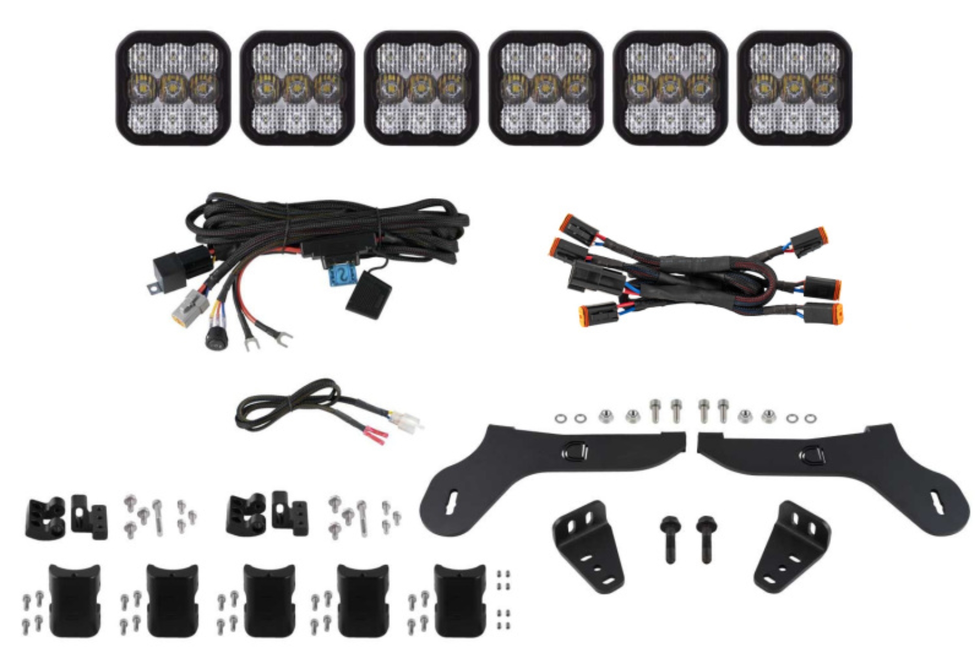 Picture of Diode Dynamics 17-20 Ford Raptor SS5 Grille CrossLink Lightbar Kit - Pro White Combo