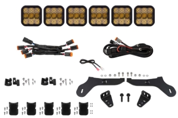 Picture of Diode Dynamics 17-20 Ford Raptor SS5 Grille CrossLink Lightbar Kit - Sport Yellow Combo