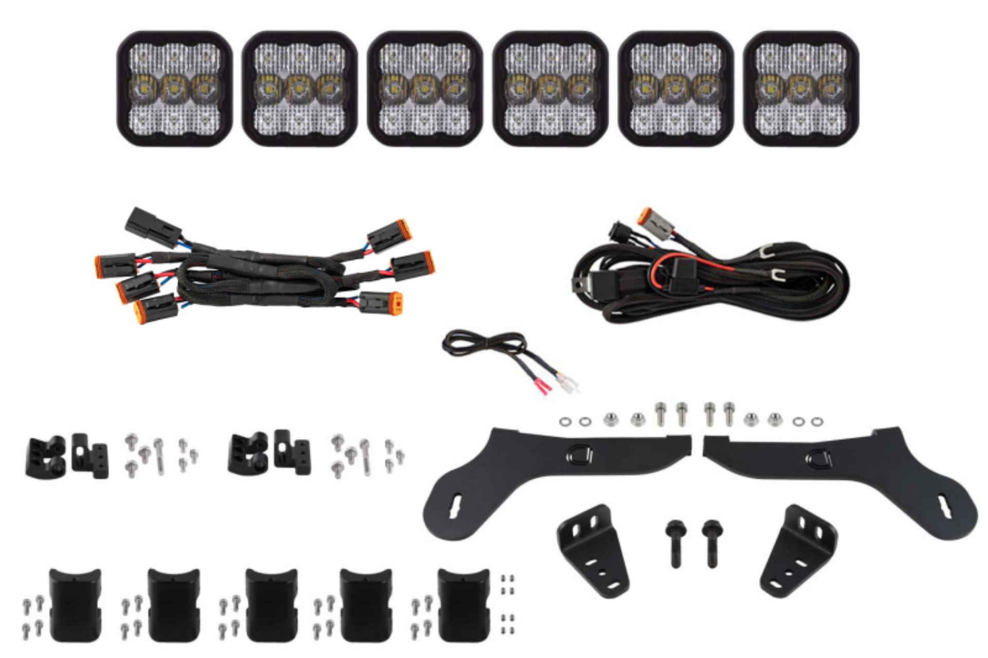 Picture of Diode Dynamics 17-20 Ford Raptor SS5 Grille CrossLink Lightbar Kit Sport - White Combo