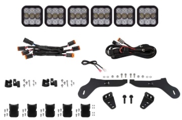 Picture of Diode Dynamics 17-20 Ford Raptor SS5 Grille CrossLink Lightbar Kit Sport - White Combo