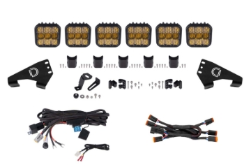Picture of Diode Dynamics 20-Present Polaris RZR SS5 Pro CrossLink Roof - Yellow Combo Lightbar Kit