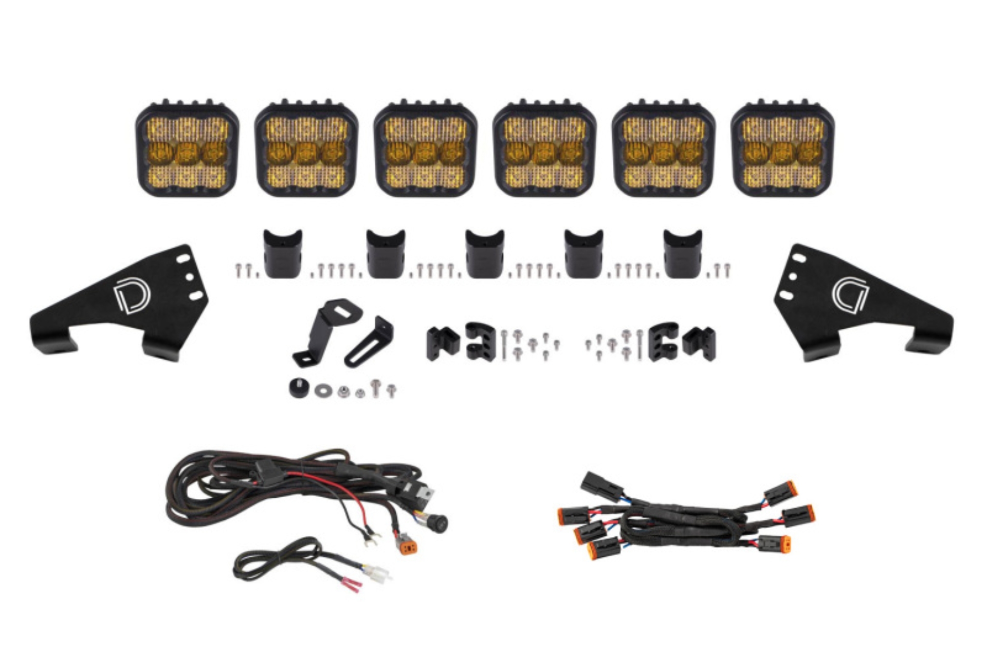 Picture of Diode Dynamics 20-Present Polaris RZR SS5 Sport CrossLink Roof - Yellow Combo Lightbar Kit