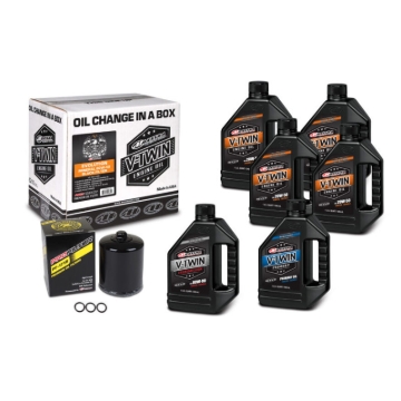Picture of Maxima V-Twin Oil Change Kit Mineral w/Black Filter Evolution