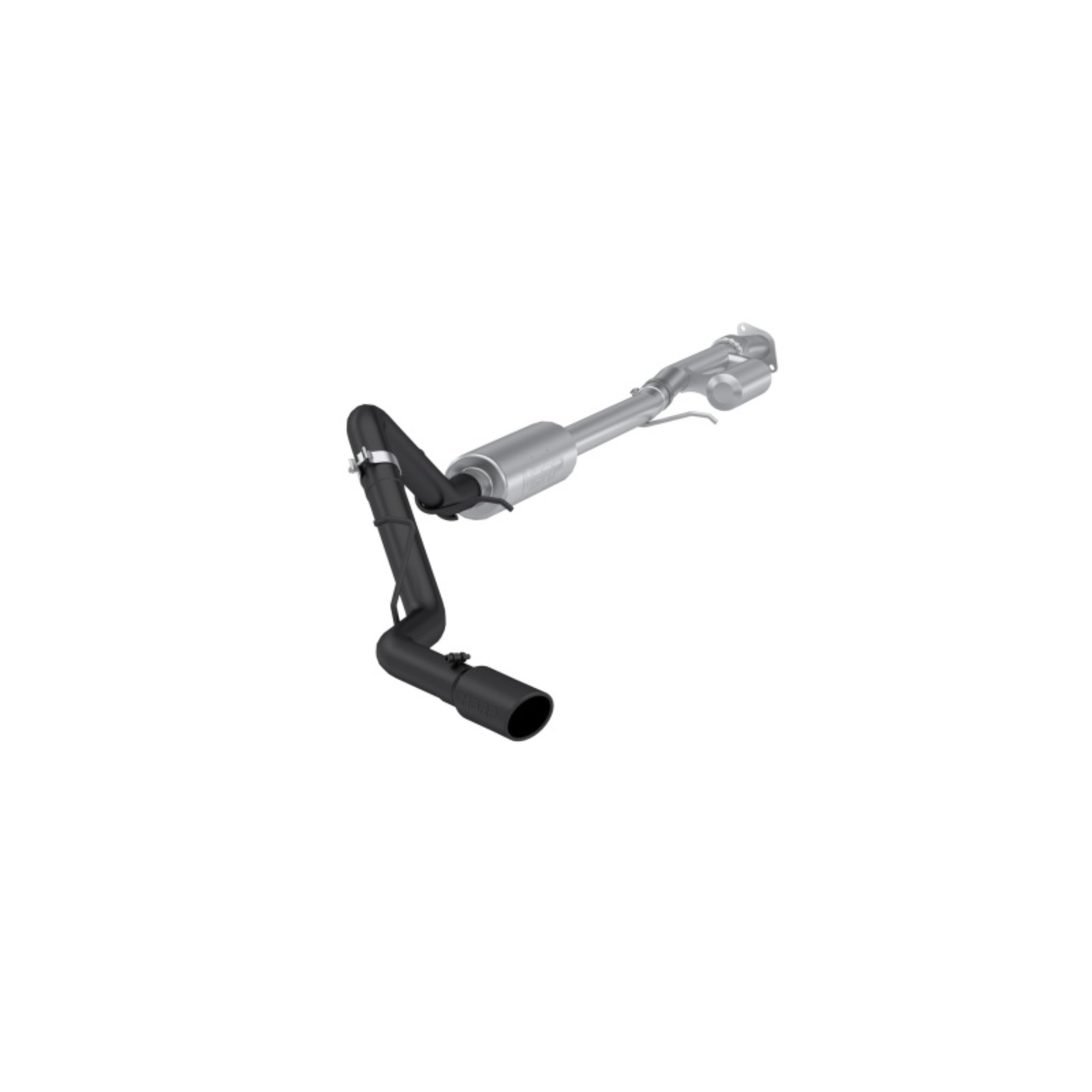 Picture of MBRP 19-24 GM 1500 Silverado/Sierra 2.7L Blk-Coated Alum. Steel 3in Cat-Back Single Side 4in Blk Tip
