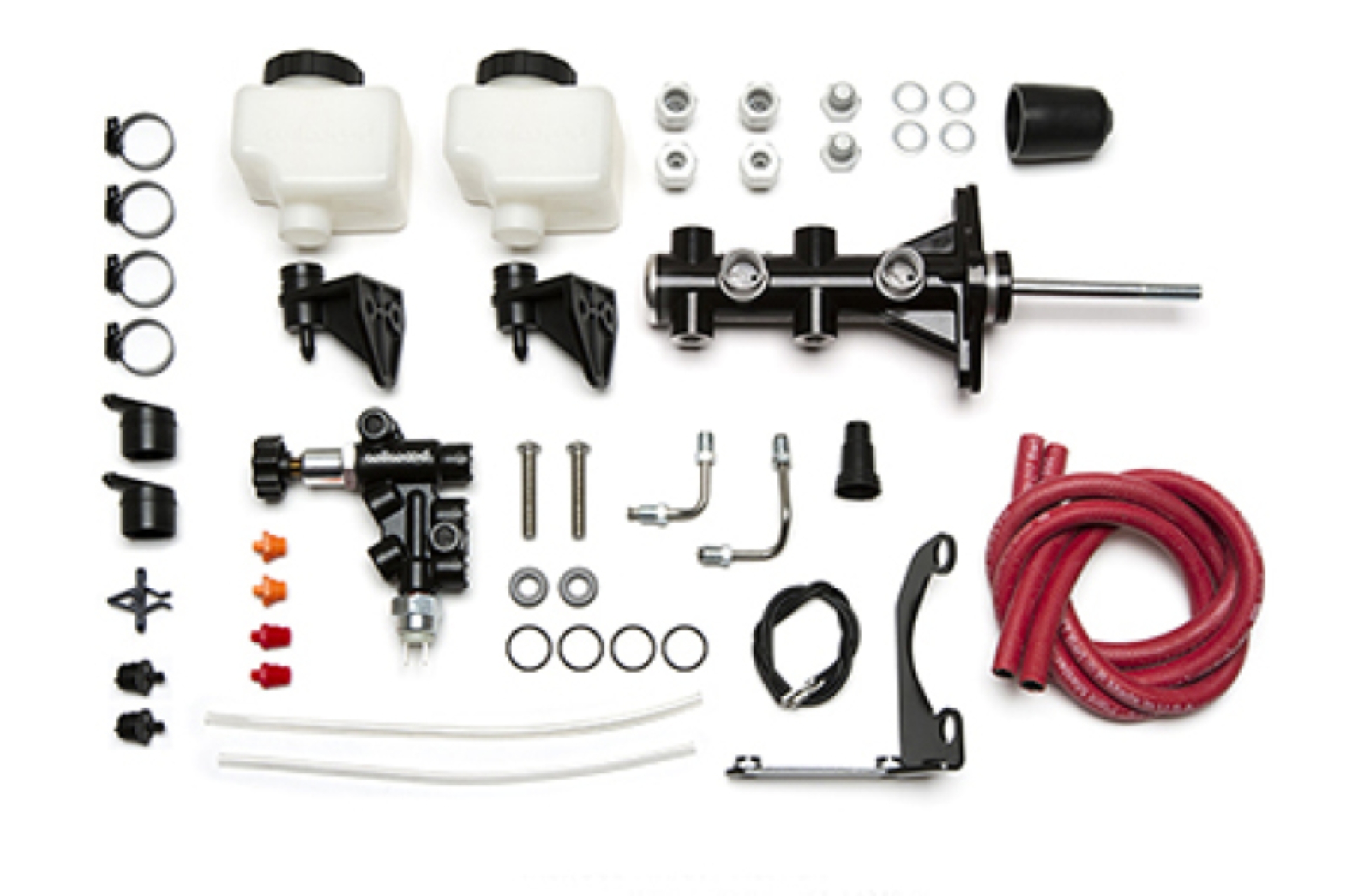 Picture of Wilwood Remote Tandem M/C - 1.12in Bore - w/Bracket and Valve (Pushrod) - Black