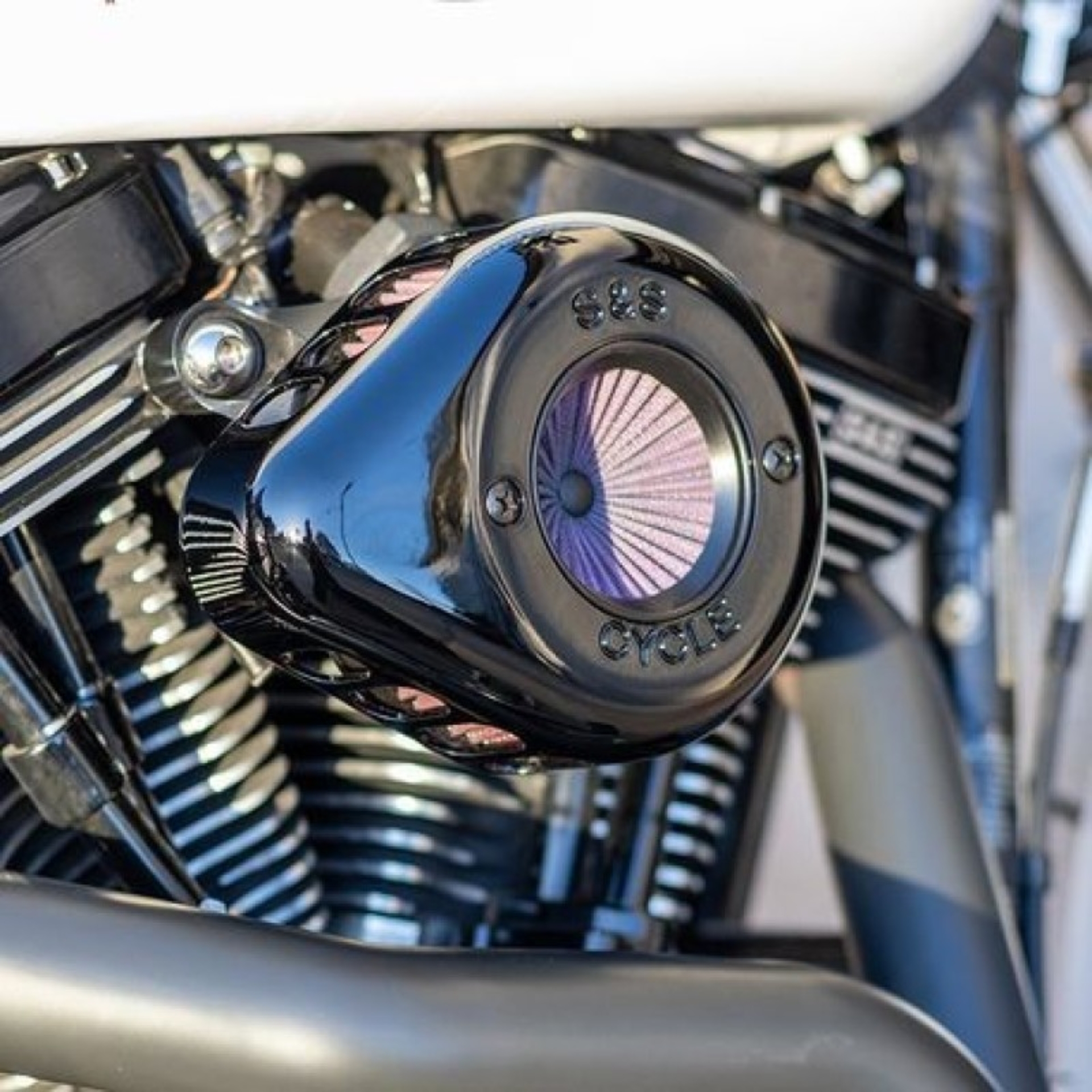 Picture of S&S Cycle 01-17 BT Stealth Air Stinger Kit w/ Gloss Black Teardrop