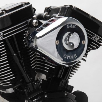 Picture of S&S Cycle 08-17 Touring/16-17 Softail Models Stealth Air Cleaner Kit w/ Chrome Mini Teardrop Cover