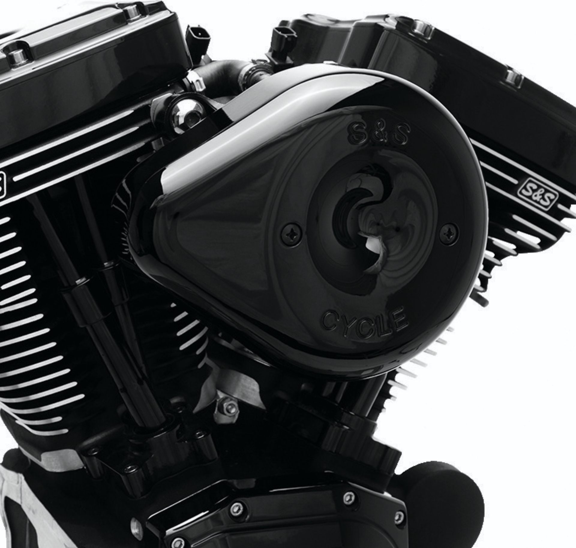 Picture of S&S Cycle 2017+ M8 Models Stealth Air Cleaner Kit w/ Black Teardrop Cover