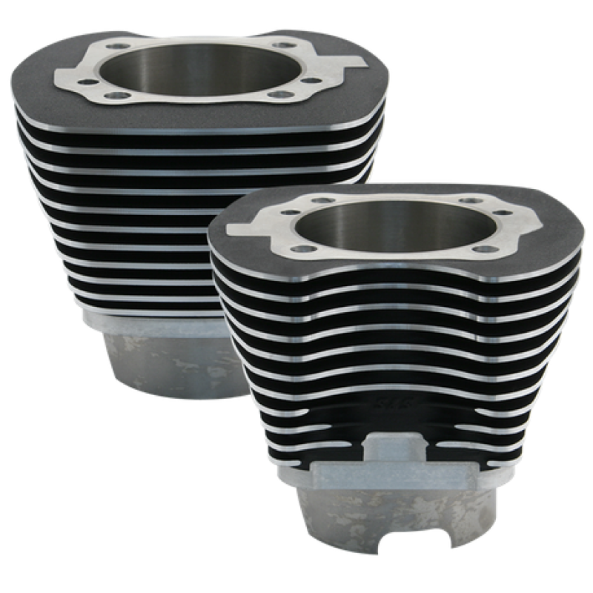 Picture of S&S Cycle 2007+ BT 4-1/8in Bore Cylinder Set For 117in & 117in Dish Hot Set Up Kits - Wrinkle Black