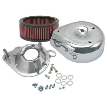 Picture of S&S Cycle 95-16 BT w/ S&S Single Bore TB Teardrop Air Cleaner Kit Chrome Cover