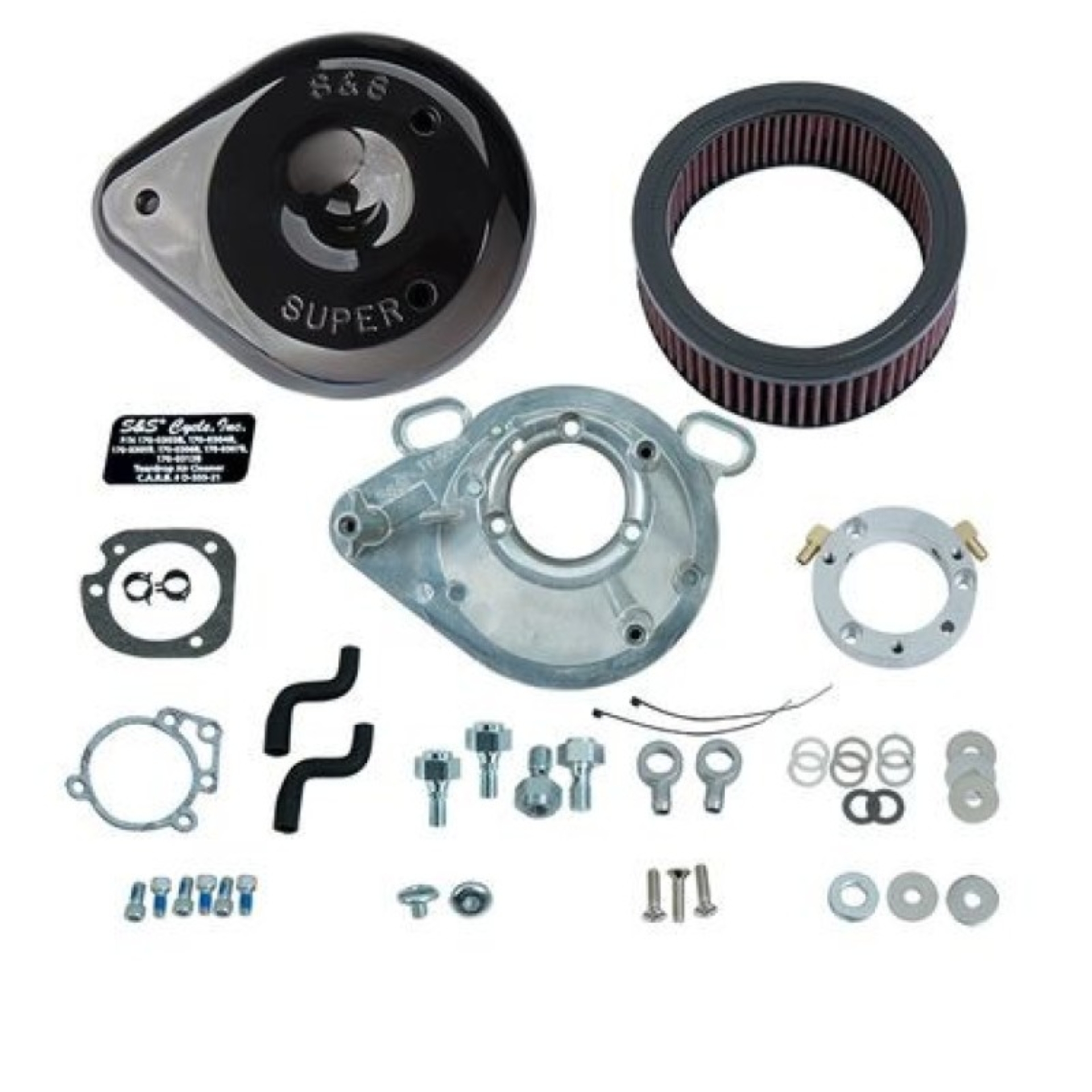 Picture of S&S Cycle 01-17 Stock EFI BT Models Teardrop Air Cleaner Kit - Gloss Black