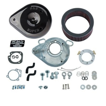 Picture of S&S Cycle 01-17 Stock EFI BT Models Teardrop Air Cleaner Kit - Gloss Black