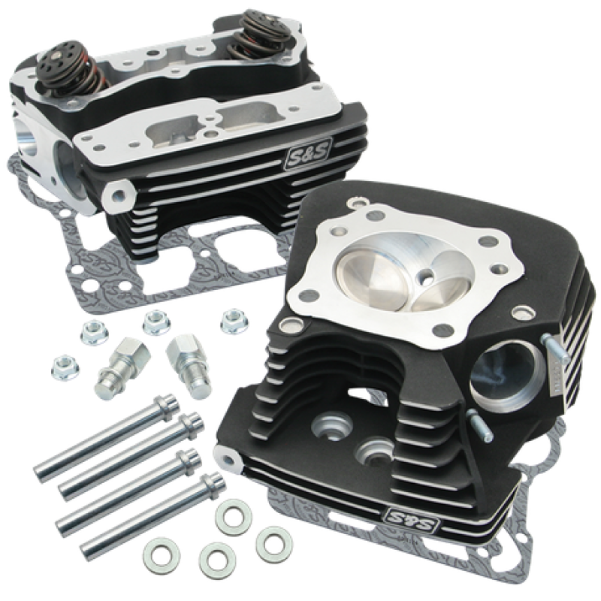 Picture of S&S Cycle 08-16 Touring Super Stock 89cc Cylinder Head Kit - Wrinkle Black