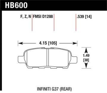 Picture of Hawk Infiniti G35 Sport/G37 / 08-10 Nissan Rogue / 07-09 Sentra SE-R / 10 Sentra SE-R M/T Performanc