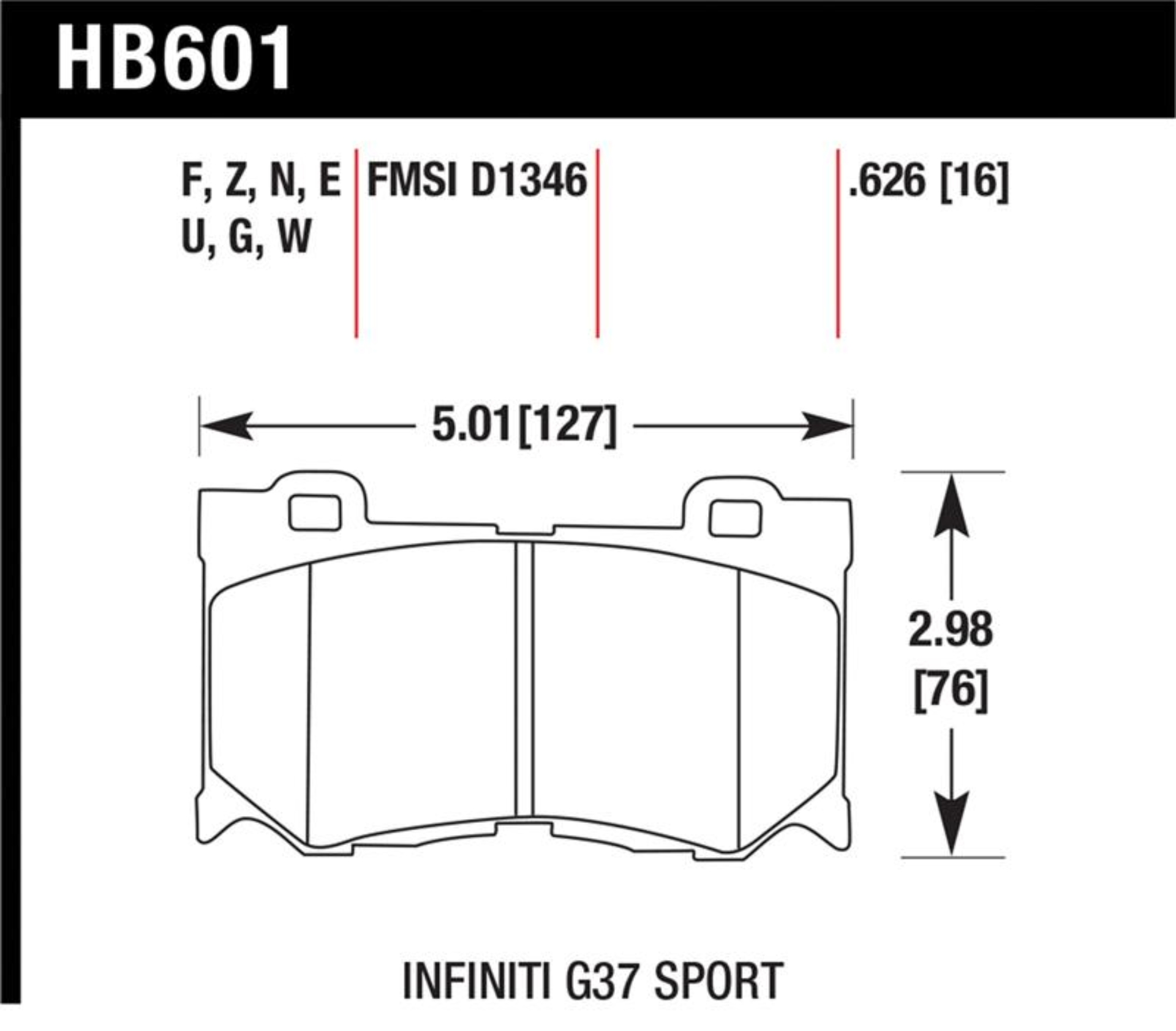 Picture of Hawk Infiniti G37 Sport HP+ Street Front Brake Pads
