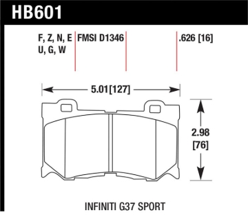 Picture of Hawk Infiniti G37 Sport Performance Ceramic Street Front Brake Pads