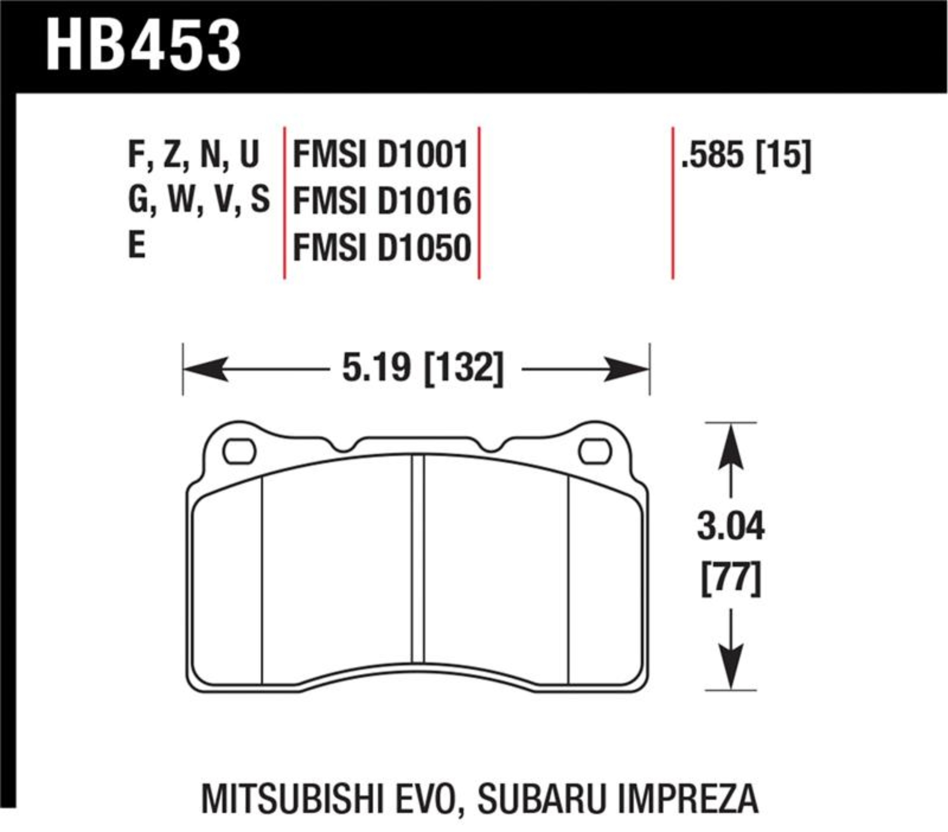 Picture of Hawk 03-06 Evo / 04-09 STi / 09-10 Genesis Coupe (Track Only) / 2010 Camaro SS DTC-30 Race Front Bra