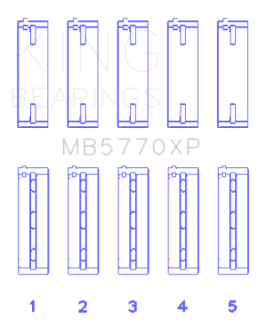 Picture of King Engine Bearings Nissan VK45DD/E/ VK50VE/ Vk56DE/VD (Size 0.25) Main Bearing Set