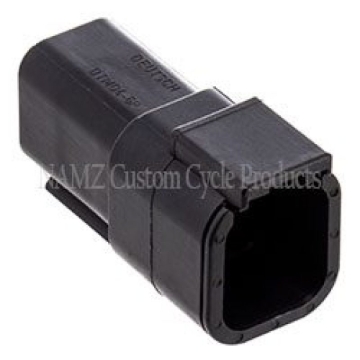 Picture of NAMZ Deutsch DTM 6-Position Receptacle w/6 Stamped Terminals & Wedgelock - Black (HD 74106-98BK)