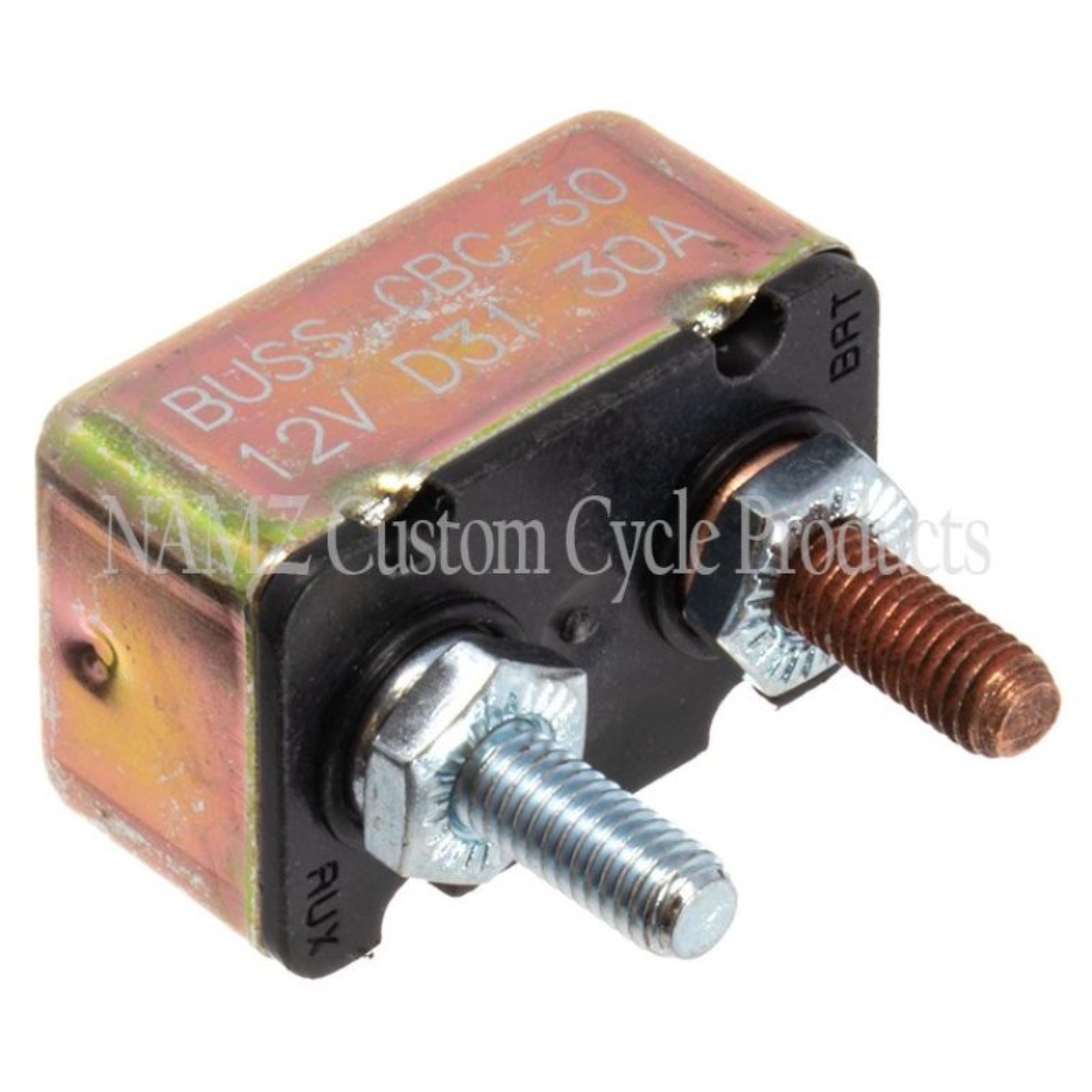 Picture of NAMZ Universal 30-AMP Circuit Breaker 10/32in. Studs - Single (OEM 74599-77B)