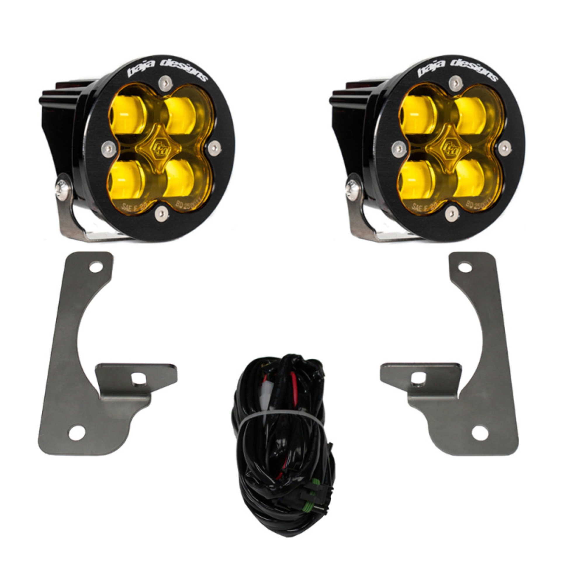 Picture of Baja Designs 10 - 18 Jeep JK Rubicon Squadron R SAE Light Kit - Amber