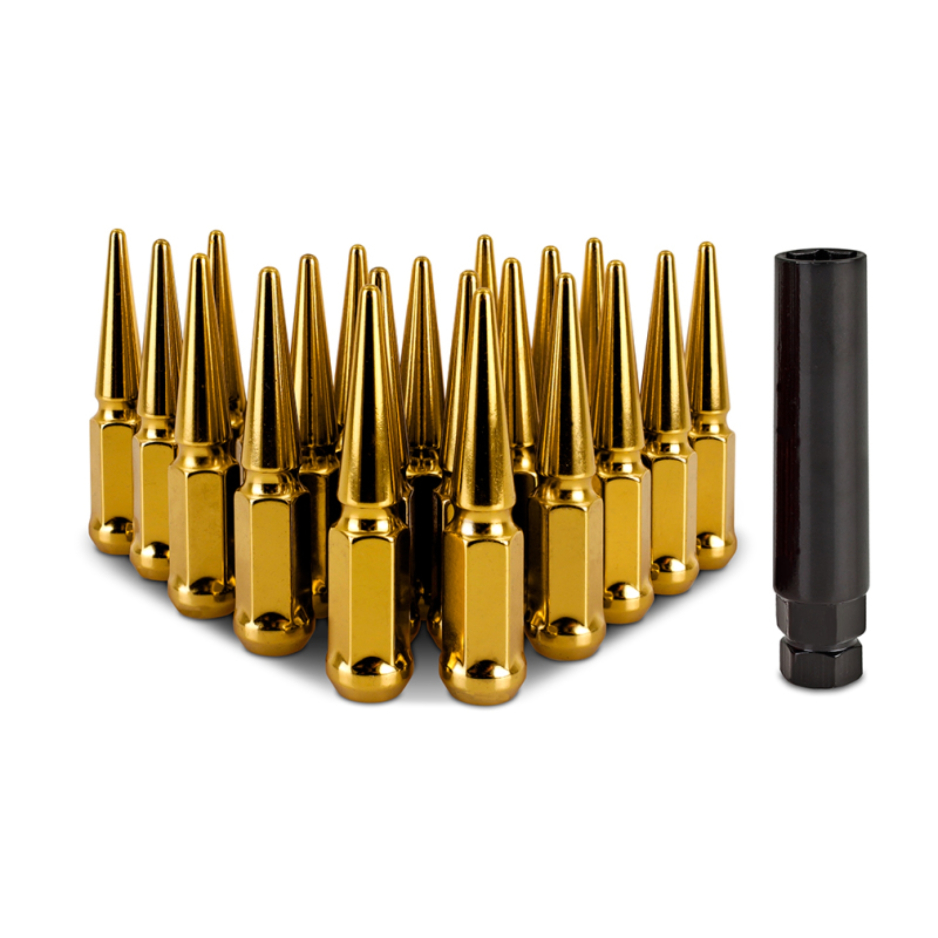 Picture of Mishimoto Steel Spiked Lug Nuts M12x1.5 20pc Set - Gold