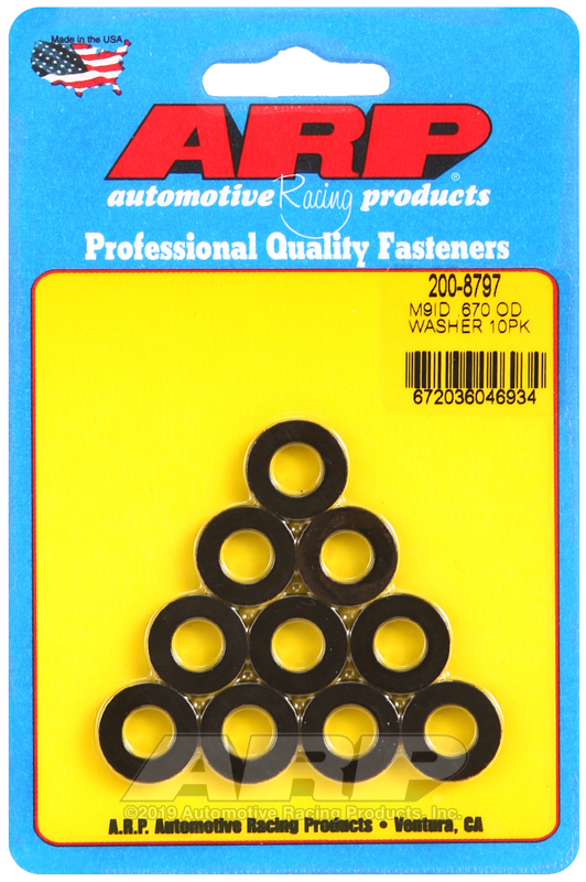 Picture of ARP M9 ID 0.670 OD Chamfer Black Washers (10 pack)