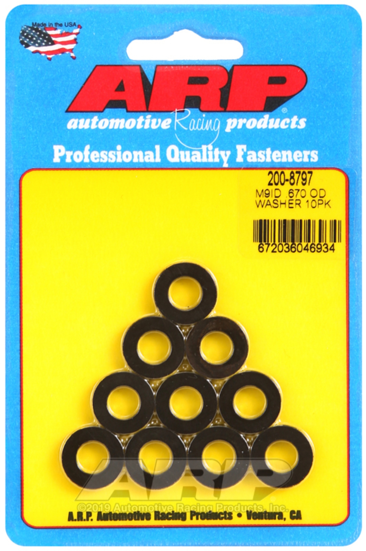Picture of ARP M9 ID 0.670 OD Chamfer Black Washers (10 pack)