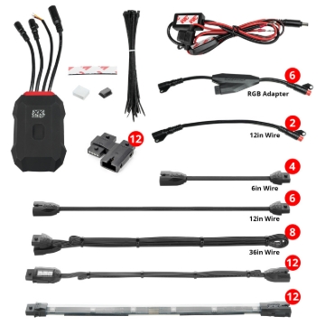 Picture of XK Glow Addressable LED Motorcycle Accent Light Kits Advanced XKalpha App Controlled