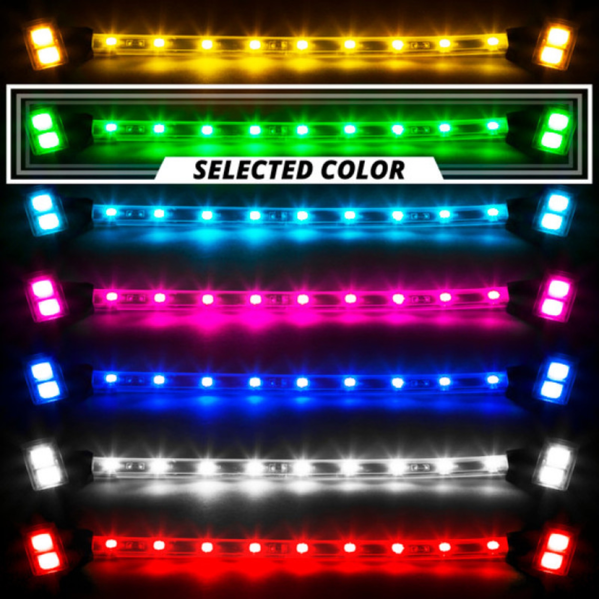 Picture of XK Glow Black - Motorcycle Highway Bar Switchback Driving Lights DRL Turnsignal